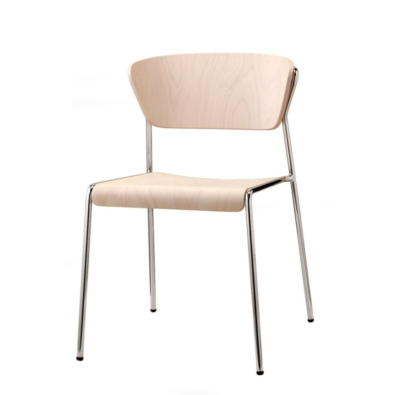 Silla Lisa con asiento de madera