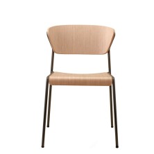 Silla Lisa con asiento de madera