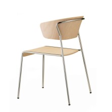 Sillón Lisa con asiento de madera