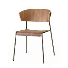 Sillón Lisa con asiento de madera