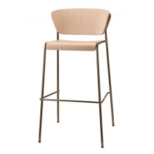 Taburete Lisa con asiento de madera 65