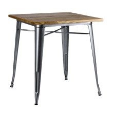 mesa Tolix madera natural