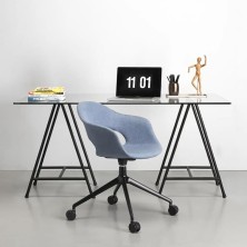 Sillón Lady B Pop con ruedas tapizado