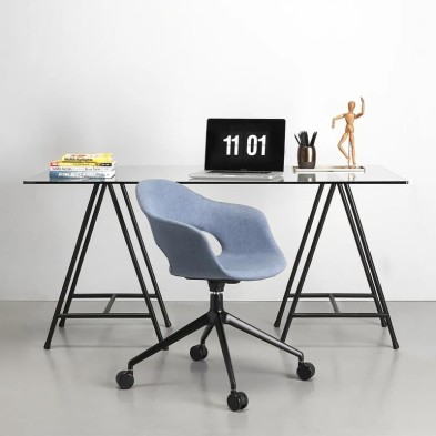 Sillón Lady B Pop con ruedas tapizado