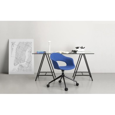 Sillón Lady B Pop con ruedas tapizado