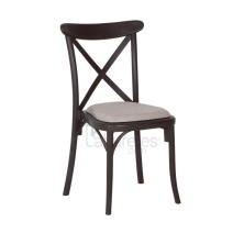 alt= silla REINA de plástico con asiento tapizado